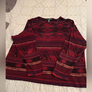 RALPH LAUREN~BLOUSE~AZTEC VIBE~3X